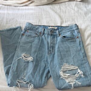 Levis Wedgie Distressed Jeans